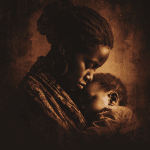 be well illustration of a woman holding her baby