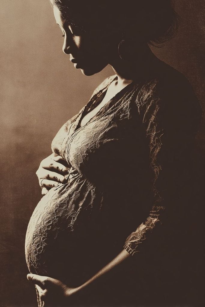 be well maternal health initiative - sepia tone Be Well maternal health initiative sepia tone image of a pregnant woman.