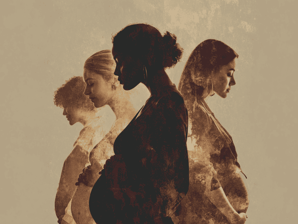 Be Well women of different ethnicities on a warm dark brown background with subtle texture Be Well - women of different ethnicities on a warm dark brown background with subtle texture